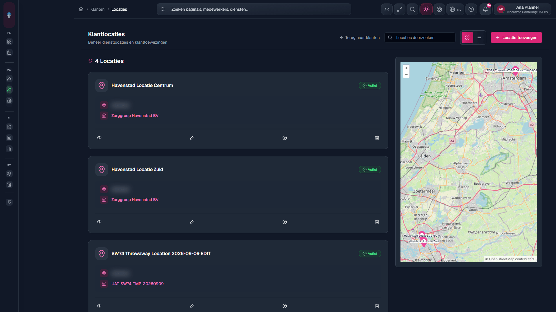 Locatielijst: sites per klant; optioneel ?client_id=-filter vanaf de Klanten-hub.